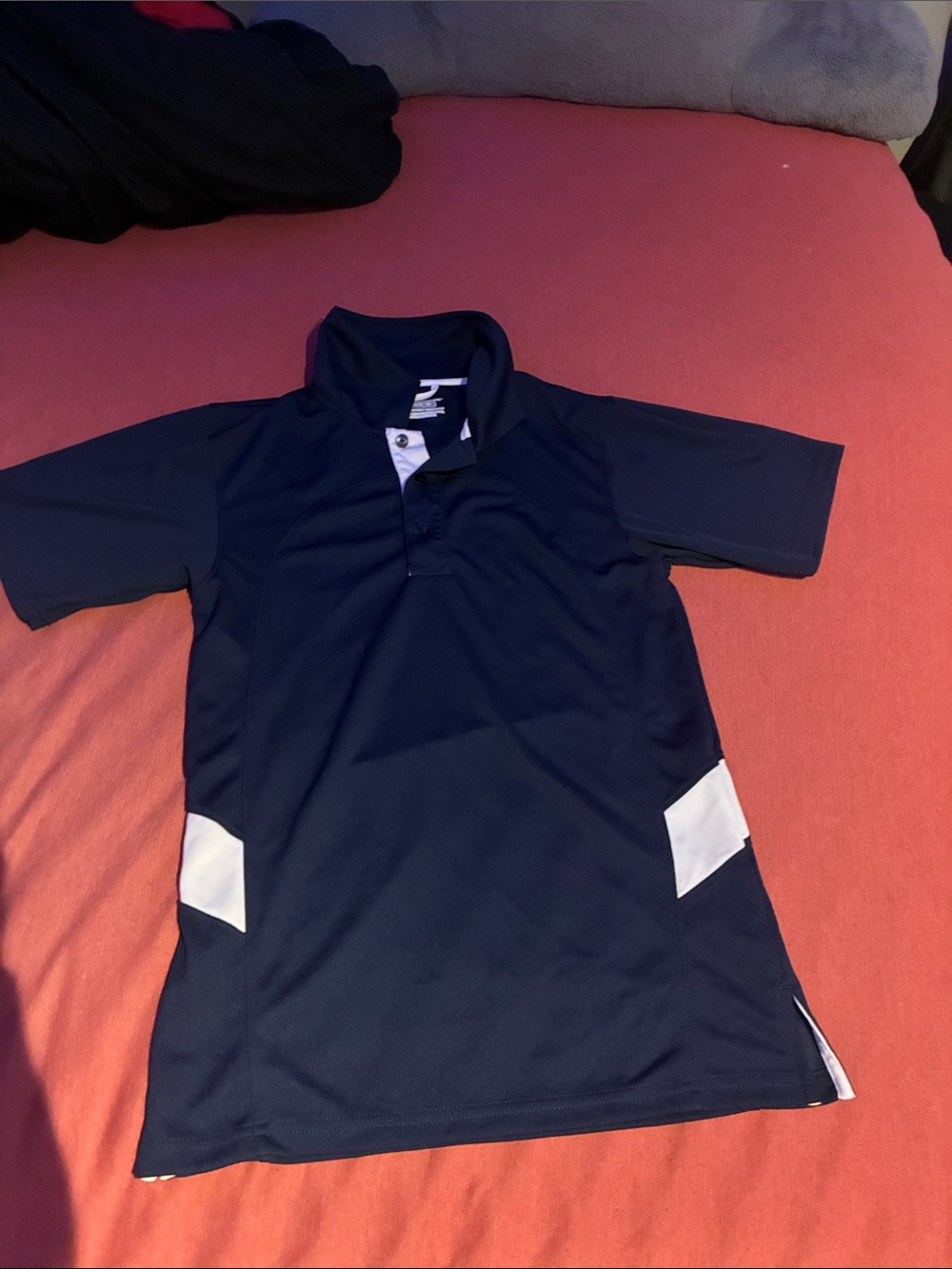 Brooks Navy Polo with White Accent Panels